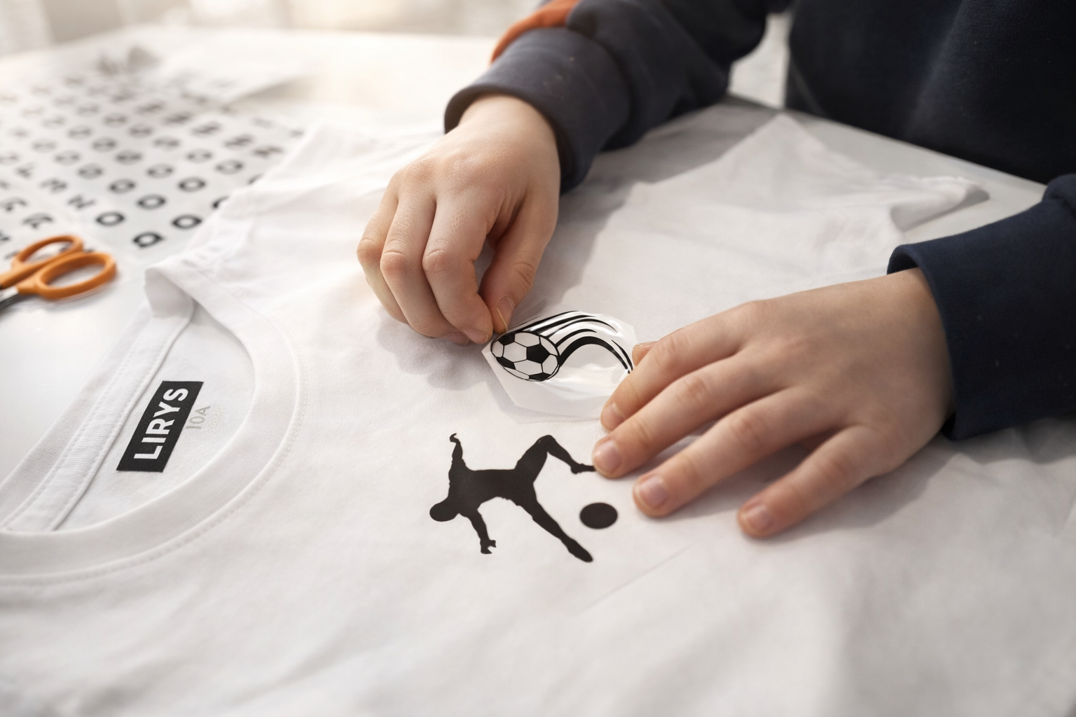 Pose d'un visuel sur un t-shirt personnalisé